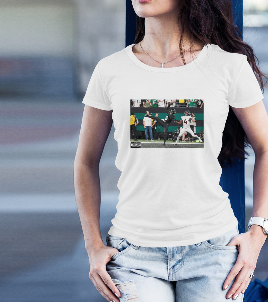 Jets Vs Texans Football Garrett Wilson Touchdown Catch Fourth Quarter T-Shirt