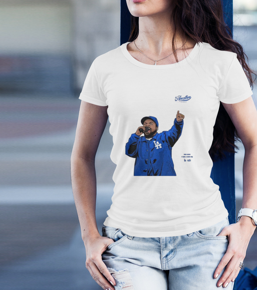 Ice Cube Los Angeles Dodgers Rapper Bow Down It Was A Good Day Mlb World Series T-Shirt
