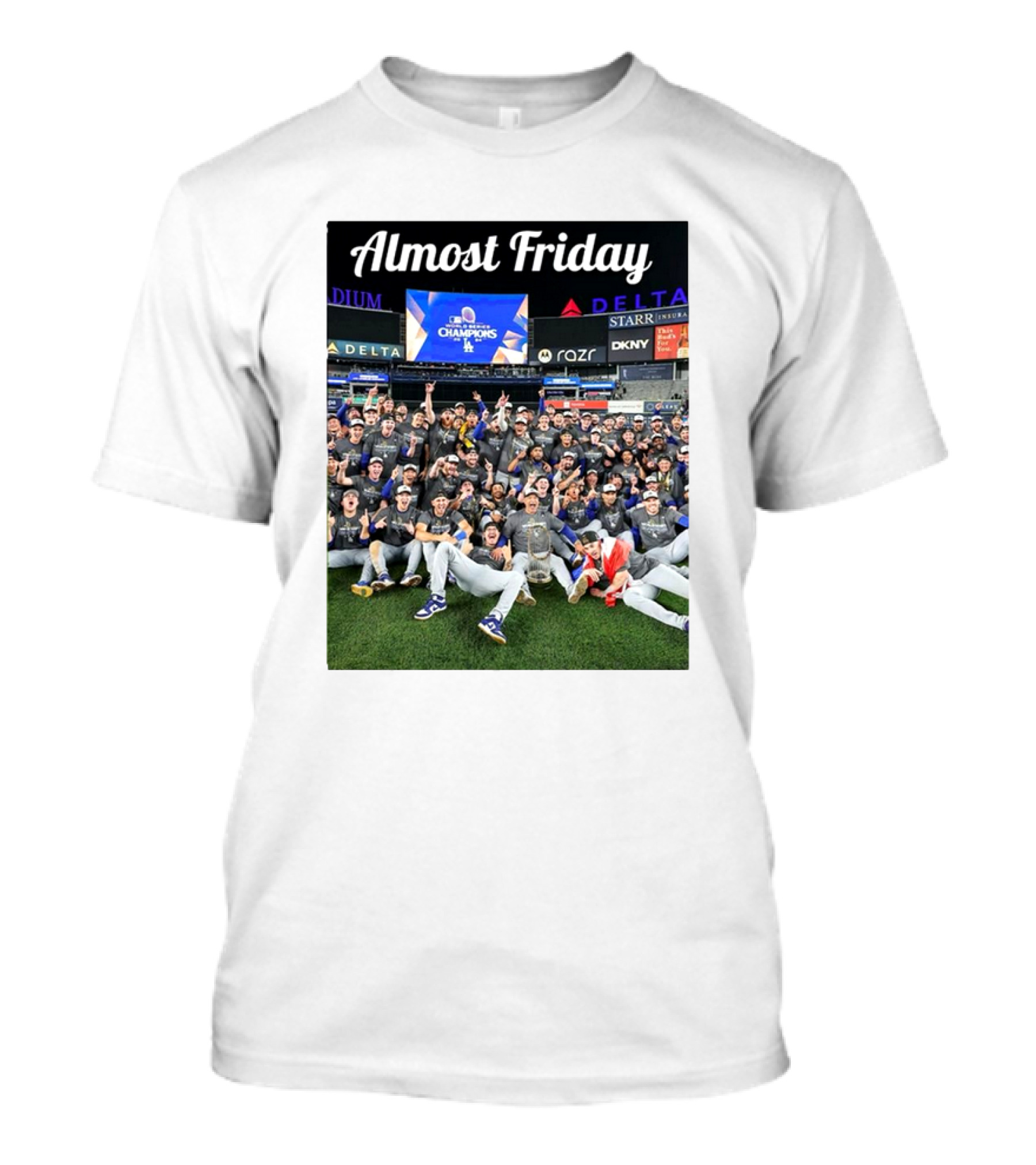 Almost Friday LA Los Angeles Dodgers Champions MLB 2024 Victory T-Shirt