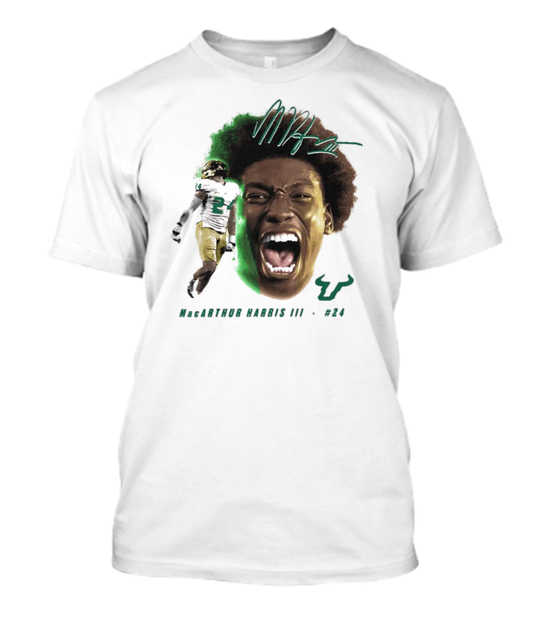 MacArthur Harris III South Florida Bulls Football #24 Signature T-Shirt