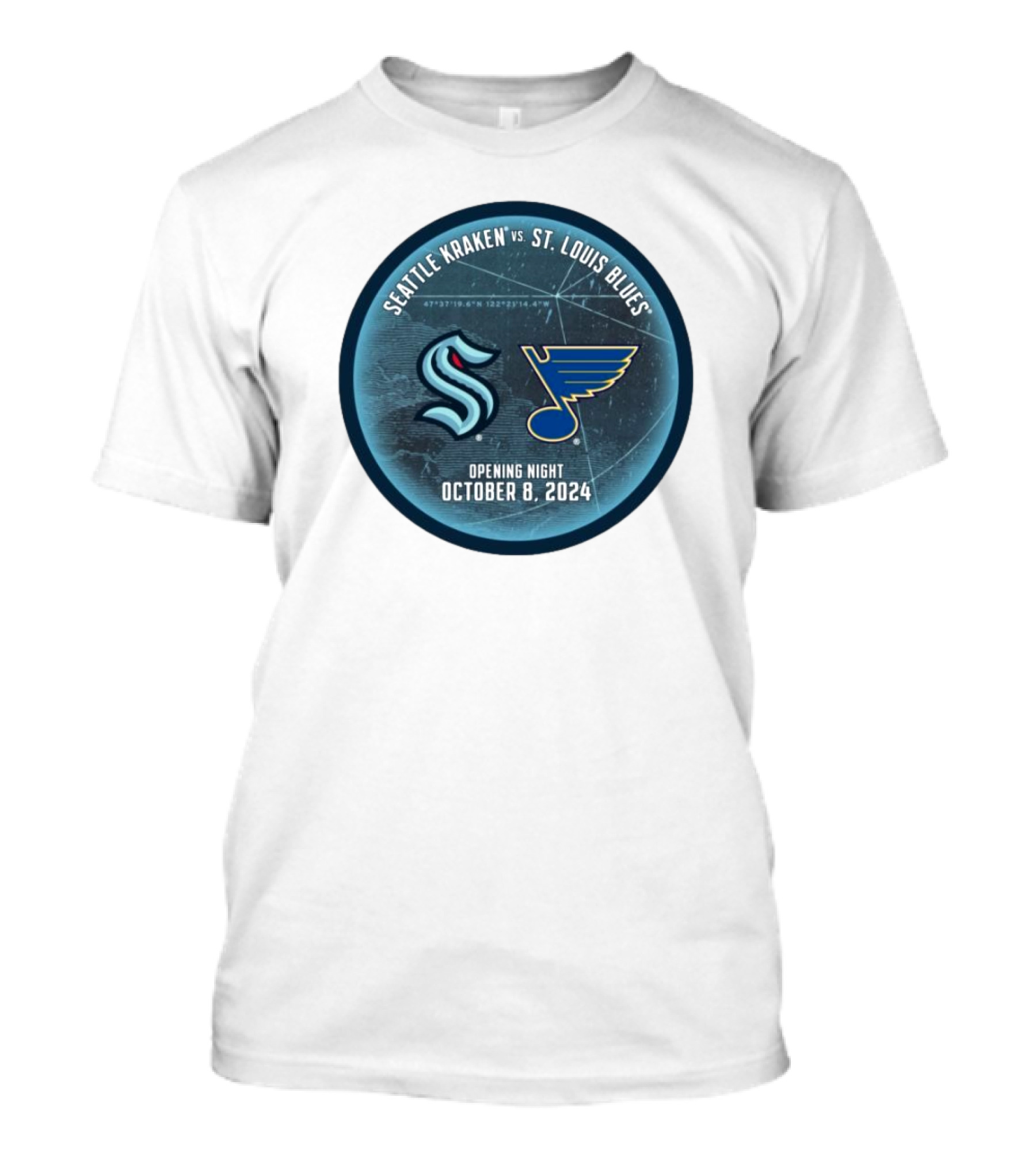 Seattle Kraken Vs St. Louis Blues Opening Night October 8, T-Shirt