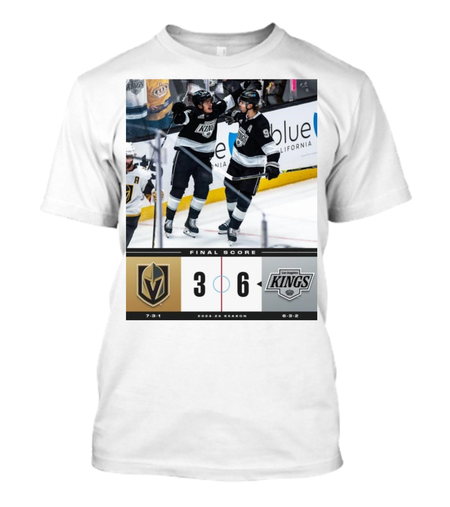 Vegas Golden Knights Vs Los Angeles Kings 3-6 Final Score NHL 2024 Season T-Shirt
