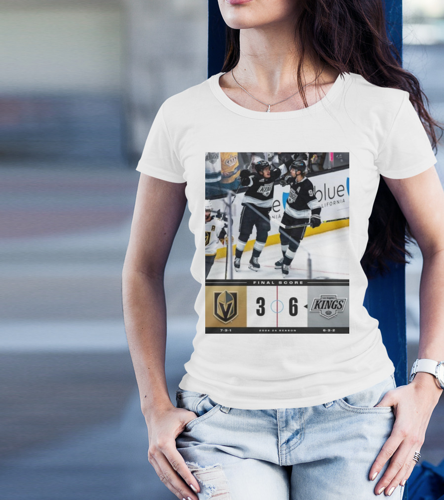Vegas Golden Knights Vs Los Angeles Kings 3-6 Final Score NHL 2024 Season T-Shirt