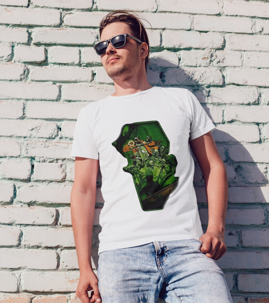 You Only Die 1nce SS Freddie Gibbs Zombie Battle Green Scene T-Shirt
