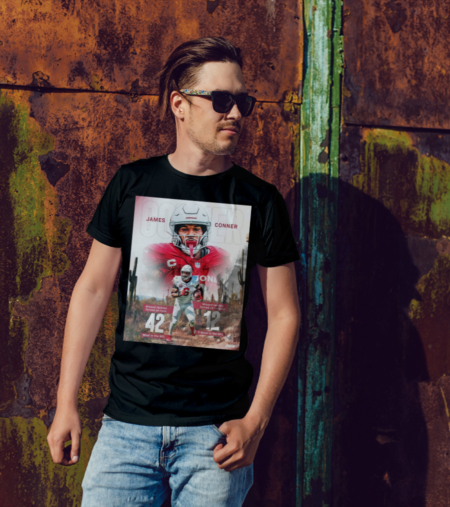 James Conner Arizona Cardinals NFL 42 Missed Tackles Forced On Runs Most In The NFL T-Shirt