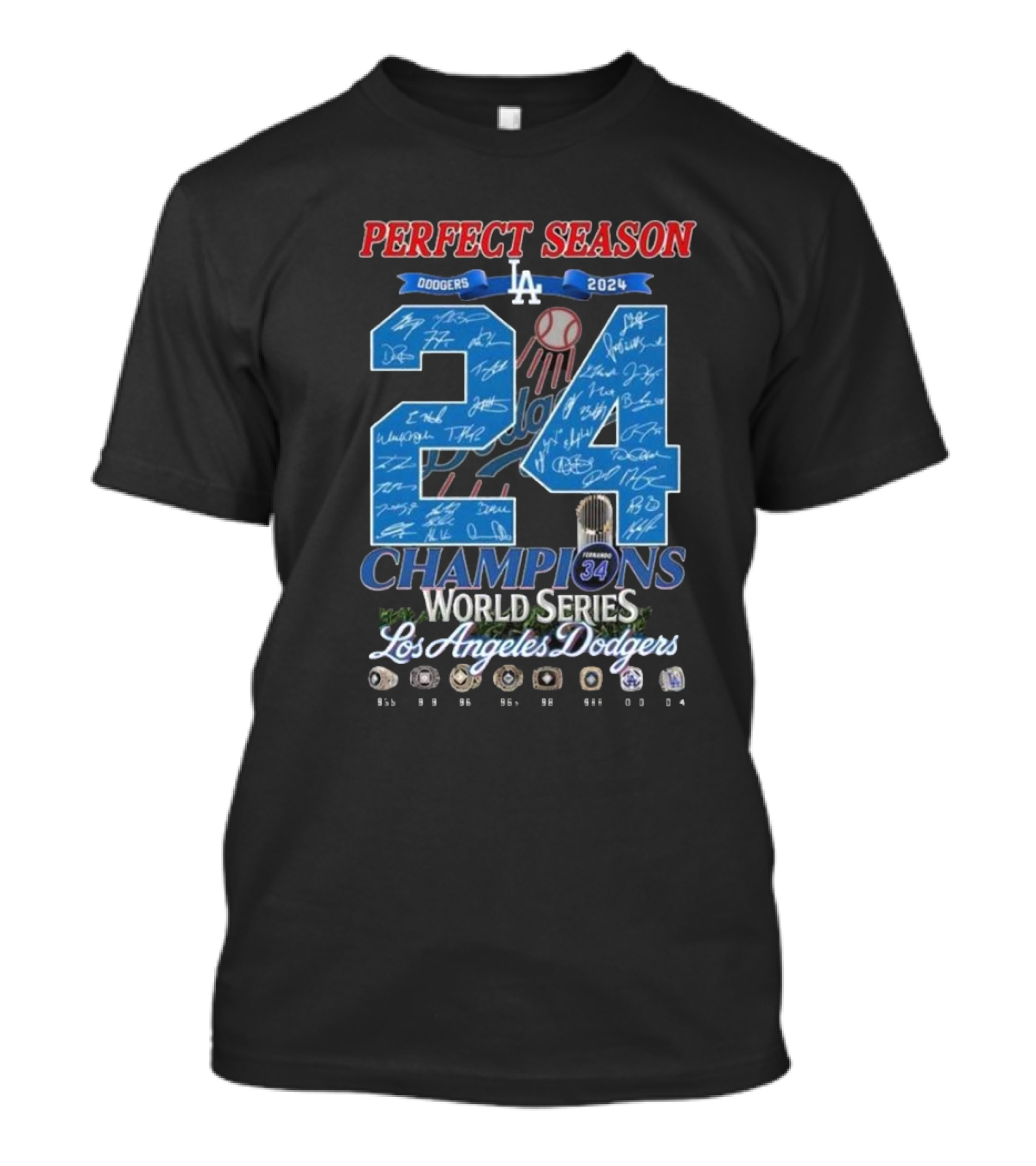 Perfect Season 2024 Los Angeles Dodgers World Series Champions T-Shirt