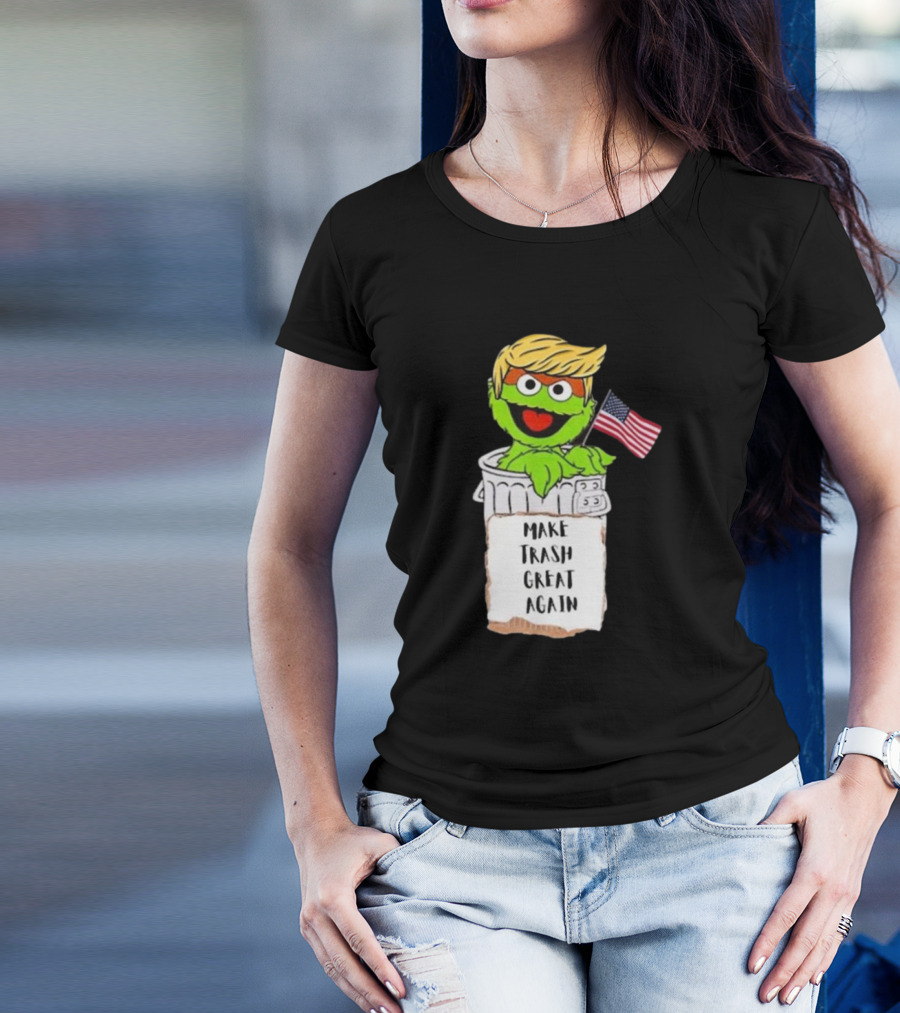 Make Trash Great Again Trump Garbage Reference 2024 Oscar American Flag T-Shirt