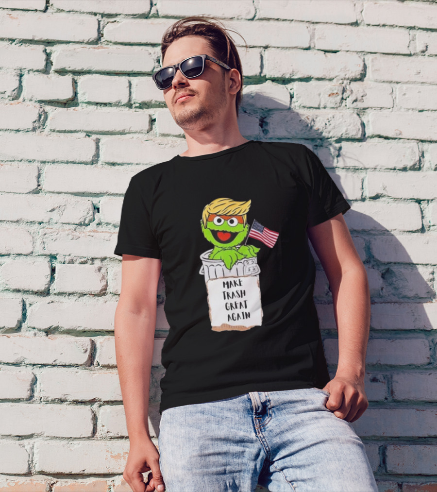 Make Trash Great Again Trump Garbage Reference 2024 Oscar American Flag T-Shirt