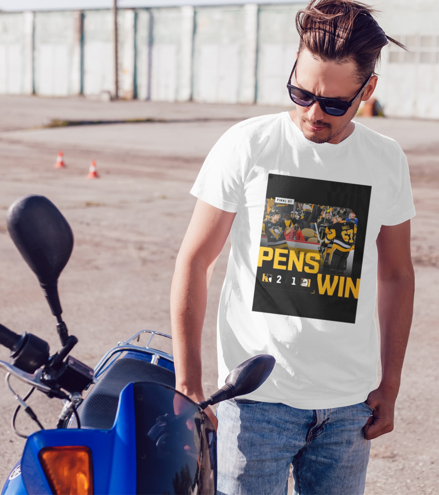 Final OT Pens Win 2-1 Pittsburgh Penguins Sidney Crosby Scores Against Anaheim Ducks T-Shirt