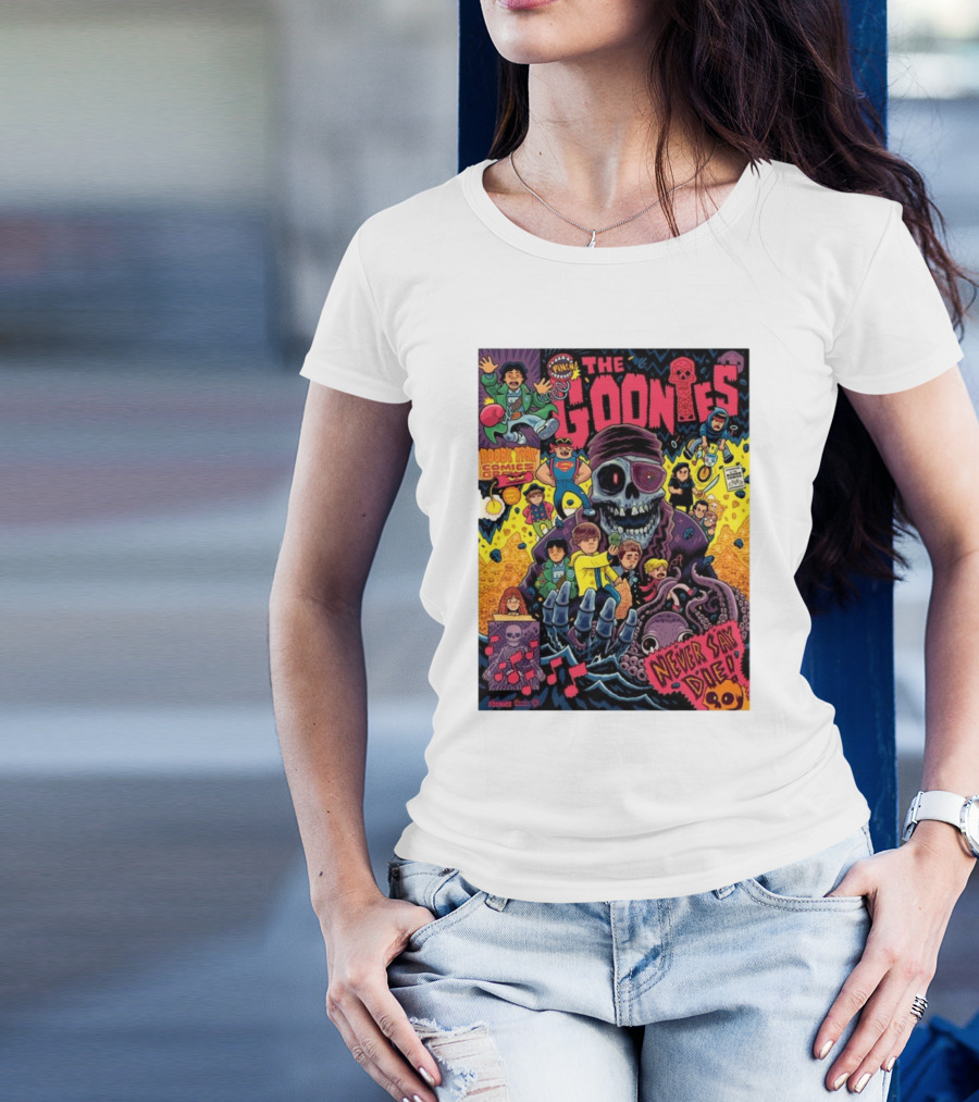 The Goonies Booby Trap Comics Never Say Die Adventure Comic Cover T-Shirt
