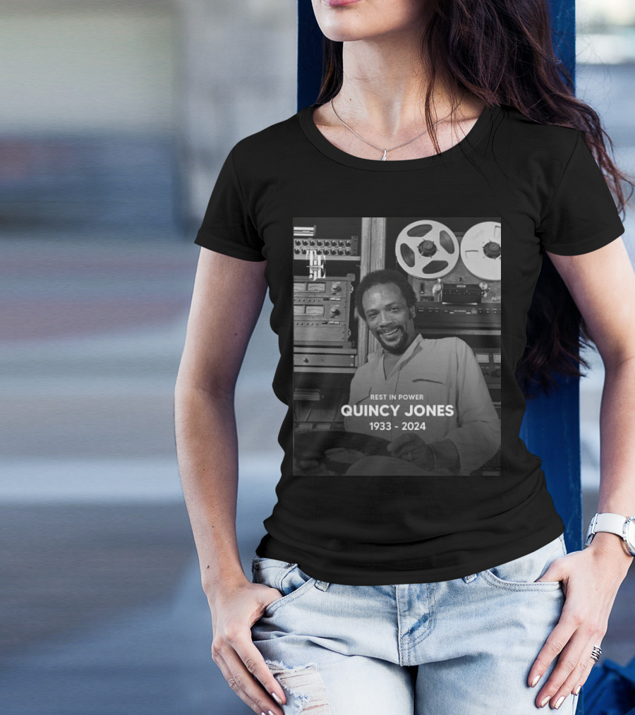 Rest In Power Quincy Jones 1933-2024 Music Legend Tribute Image T-Shirt