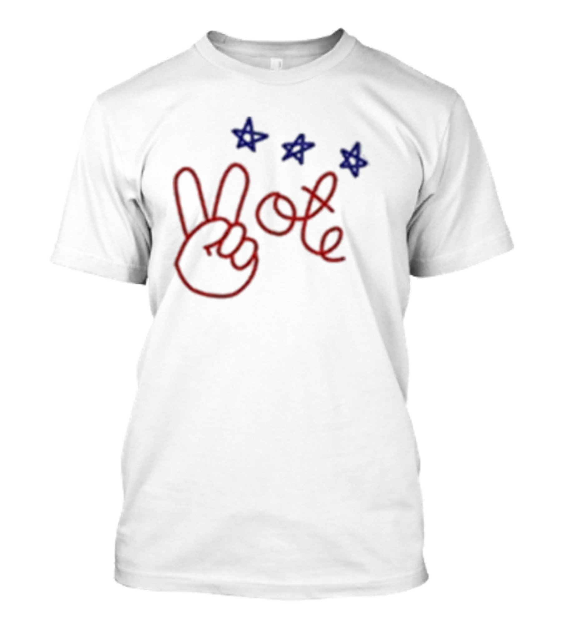 Peace Sign Vote Red White Blue Stars T-Shirt