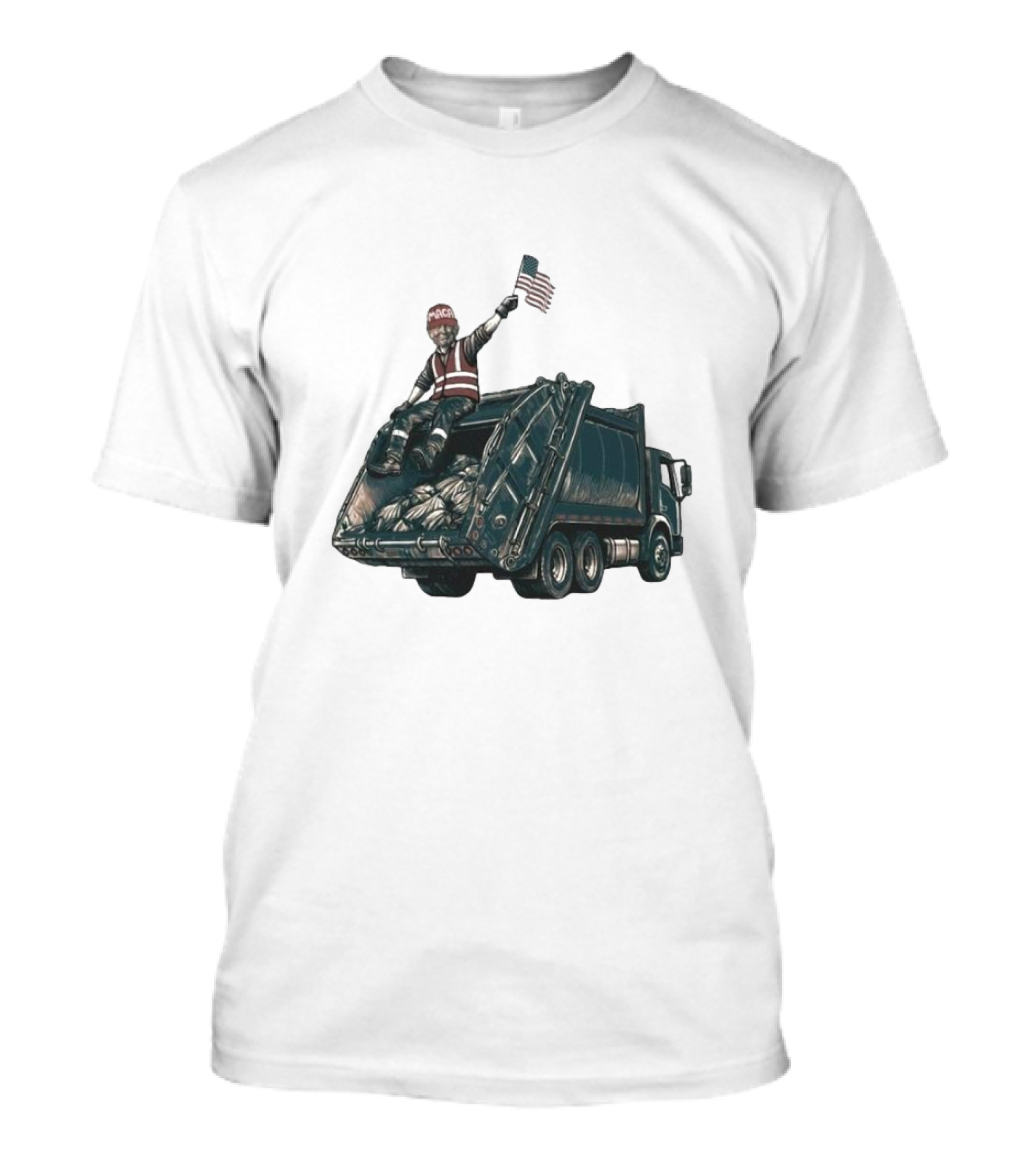 MAGA Trump Patriotic Deplorable Garbage Truck American Flag Republican Conservative T-Shirt