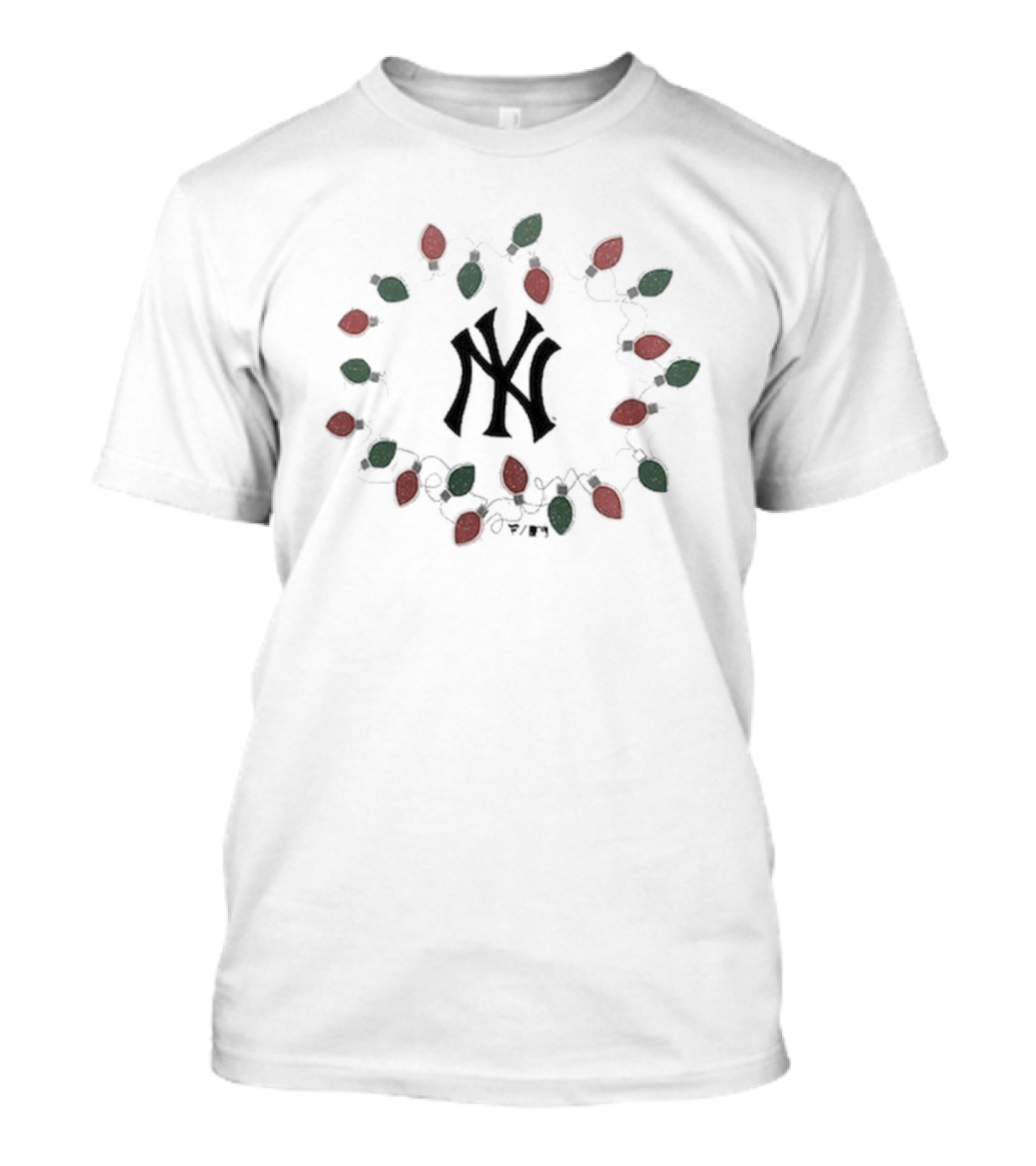 New York Yankees Christmas Lights 2024 Major League Baseball Holiday Decor T-Shirt