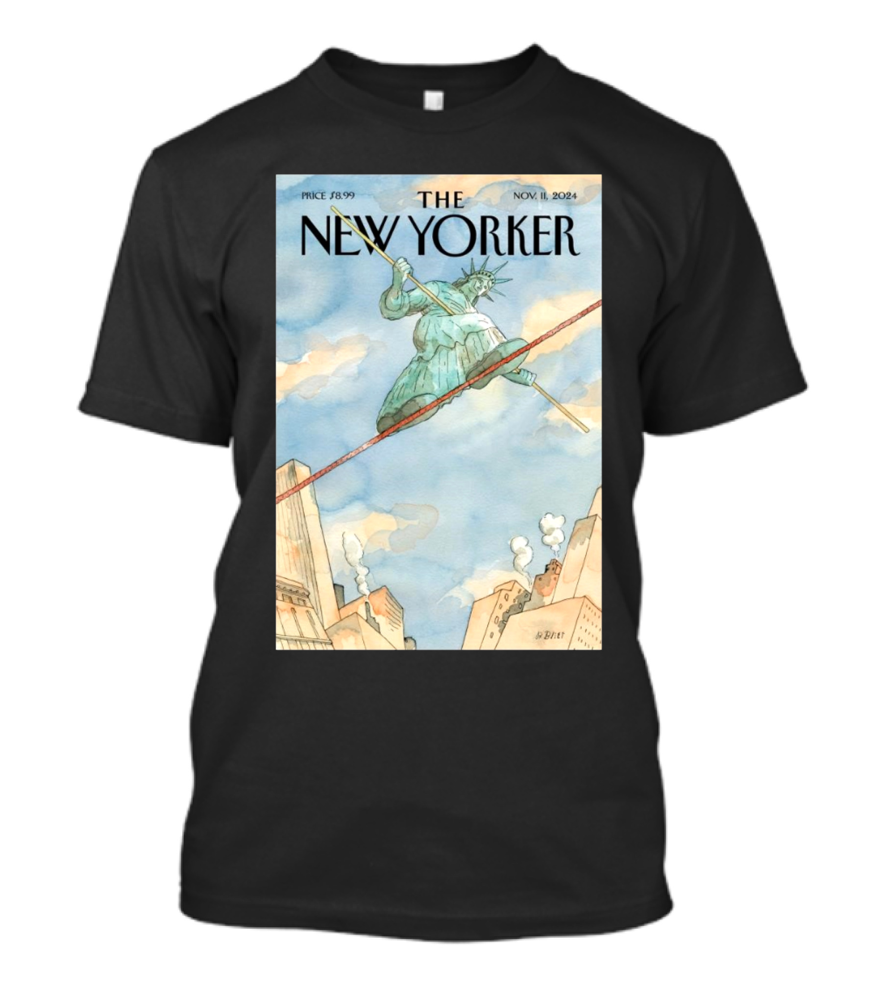 Statue Of Liberty Tightrope New Yorker Cover Nov 11 T-Shirt