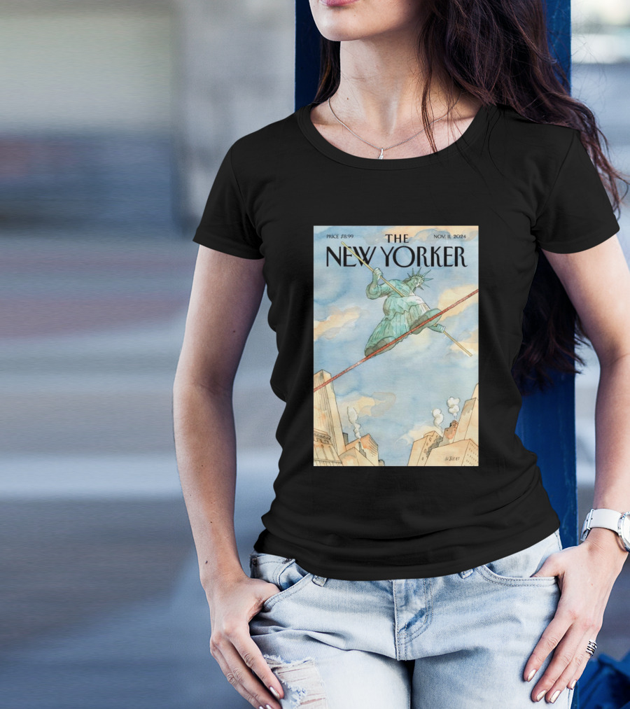Statue Of Liberty Tightrope New Yorker Cover Nov 11 T-Shirt