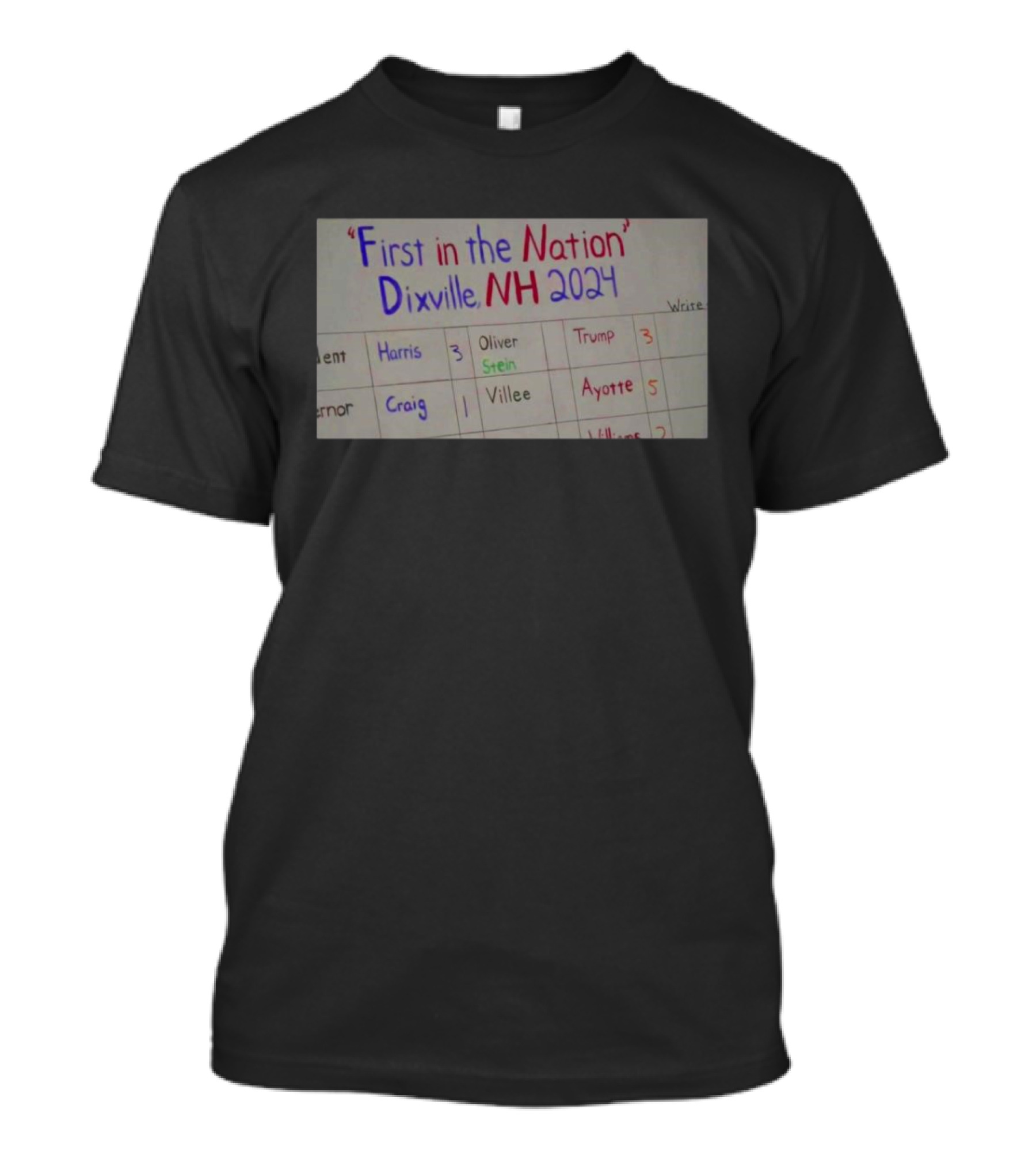 First In The Nation Dixville NH 2024 Election Day Trump Harris Votes T-Shirt