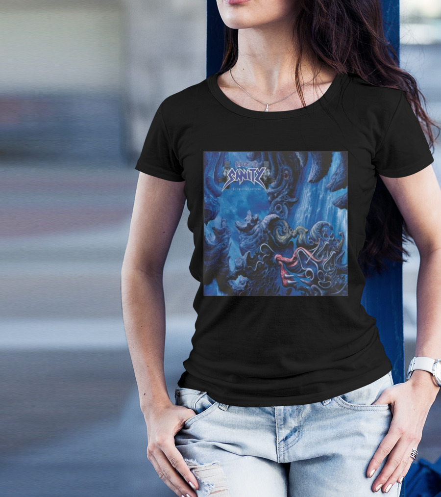 Edge Of Sanity The Spectral Sorrows Album Art Featuring Surreal Blue And Red Abstract T-Shirt