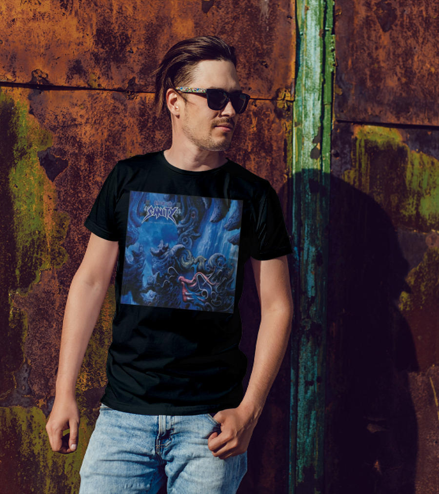 Edge Of Sanity The Spectral Sorrows Album Art Featuring Surreal Blue And Red Abstract T-Shirt