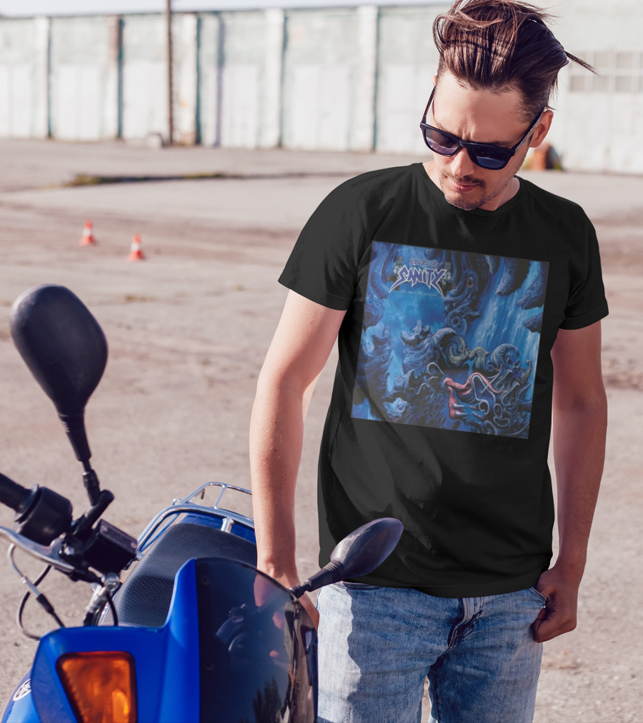 Edge Of Sanity The Spectral Sorrows Album Art Featuring Surreal Blue And Red Abstract T-Shirt