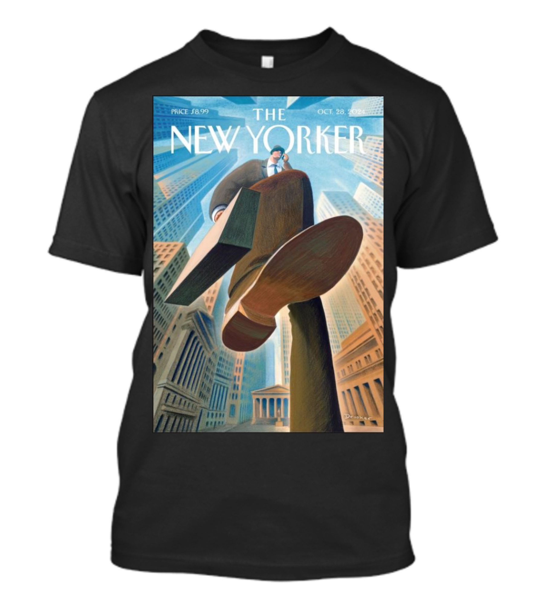 The New Yorker Oct 28 2024 Eric Drooker Crushing Wealth Cityscape Perspective T-Shirt