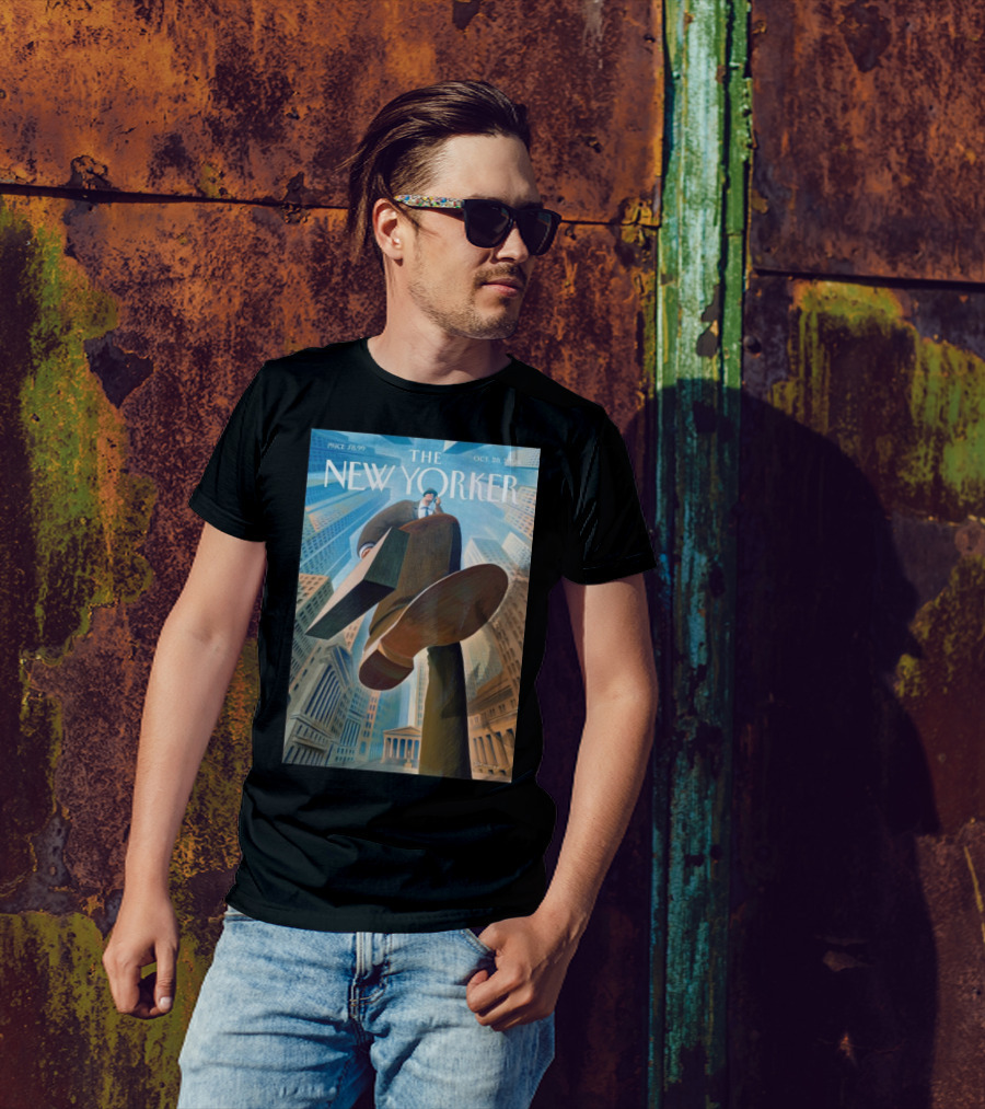 The New Yorker Oct 28 2024 Eric Drooker Crushing Wealth Cityscape Perspective T-Shirt