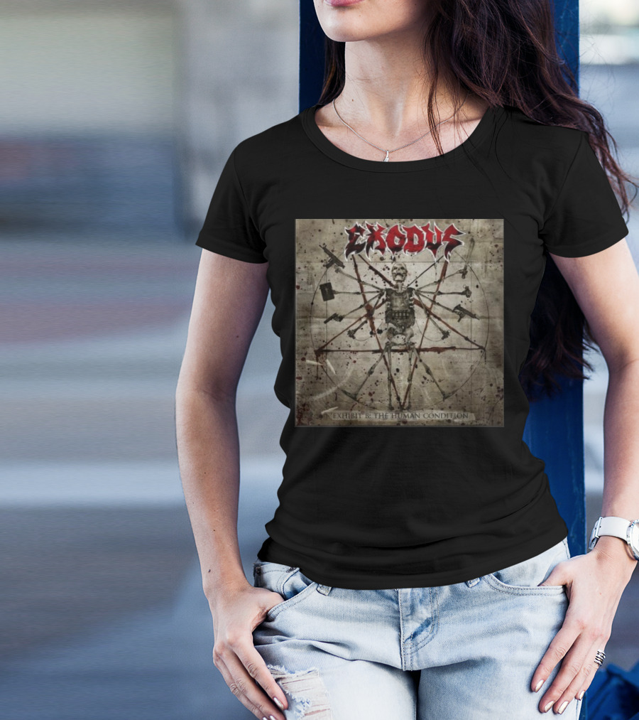 Exodus Exhibit B The Human Condition Vintage Style Skeleton With Weapons 22nd November T-Shirt