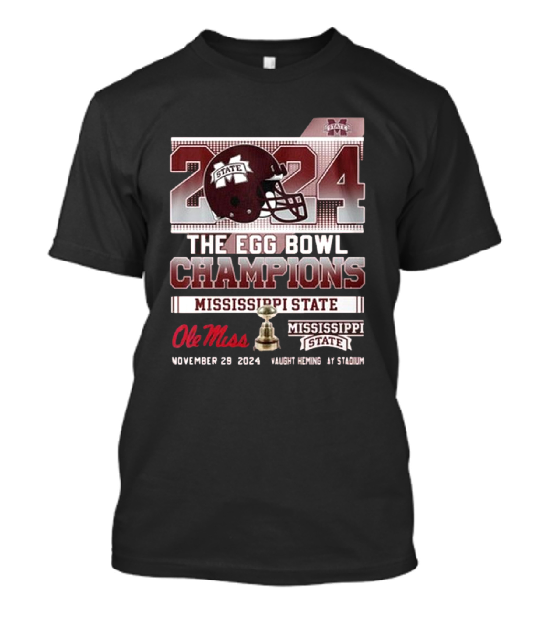 Mississippi State Bulldogs 2024 The Egg Bowl Champions Ole Miss November 29 Vaught Hemingway Stadium T-Shirt