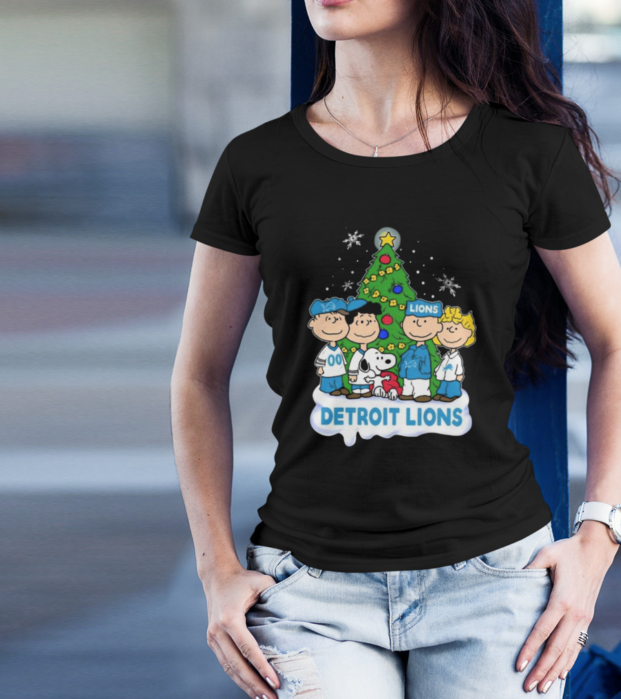 Peanuts Detroit Lions Merry Christmas T-Shirt