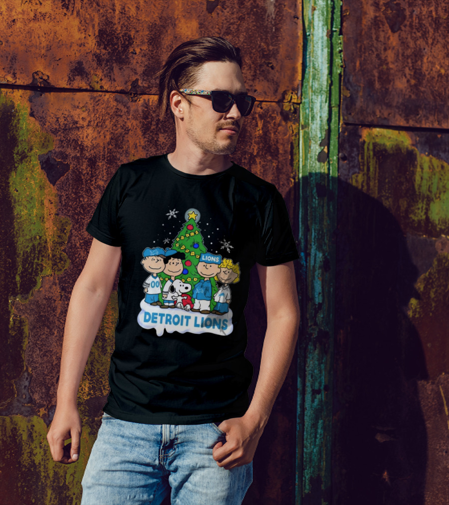 Peanuts Detroit Lions Merry Christmas T-Shirt