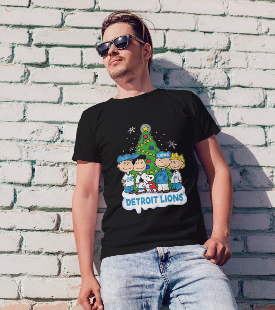 Peanuts Detroit Lions Merry Christmas T-Shirt