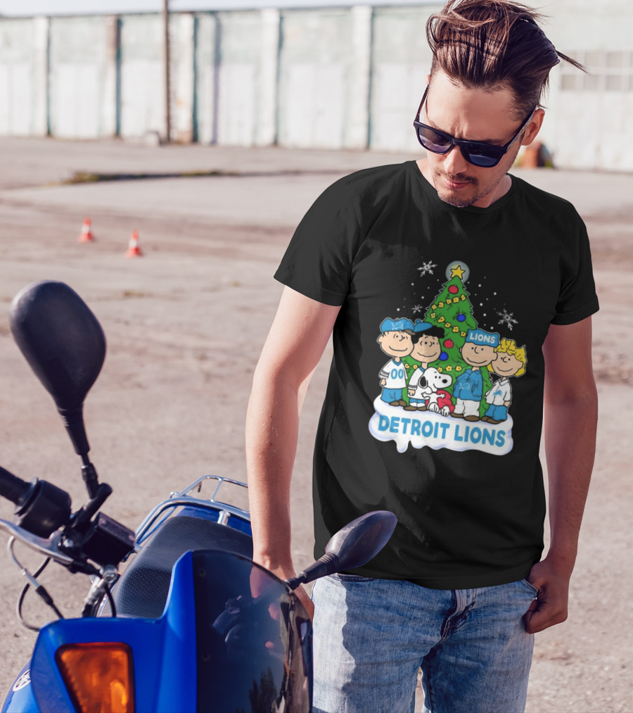 Peanuts Detroit Lions Merry Christmas T-Shirt
