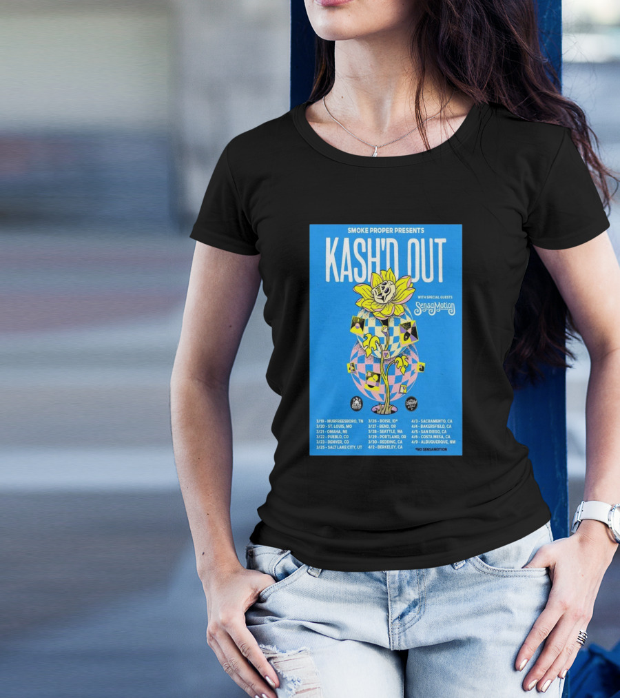 SMOKE PROPER PRESENTS KASH'D OUT WITH SPECIAL GUESTS SENSAMOTION TOUR 2025 MARCH APRIL DATES T-Shirt