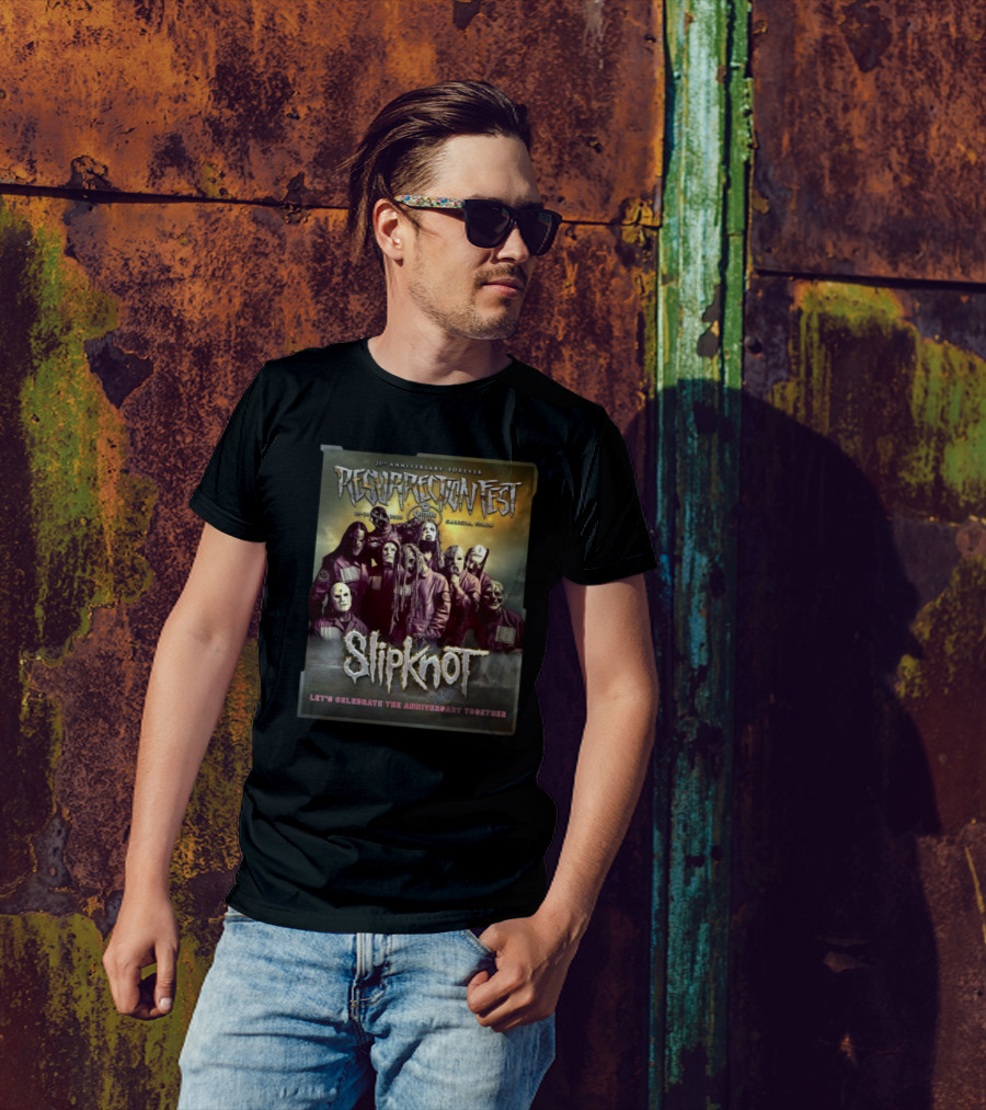Resurrection Fest Estrella Galicia 20th Anniversary Forever With Slipknot Let's Celebrate Together 2025 T-Shirt