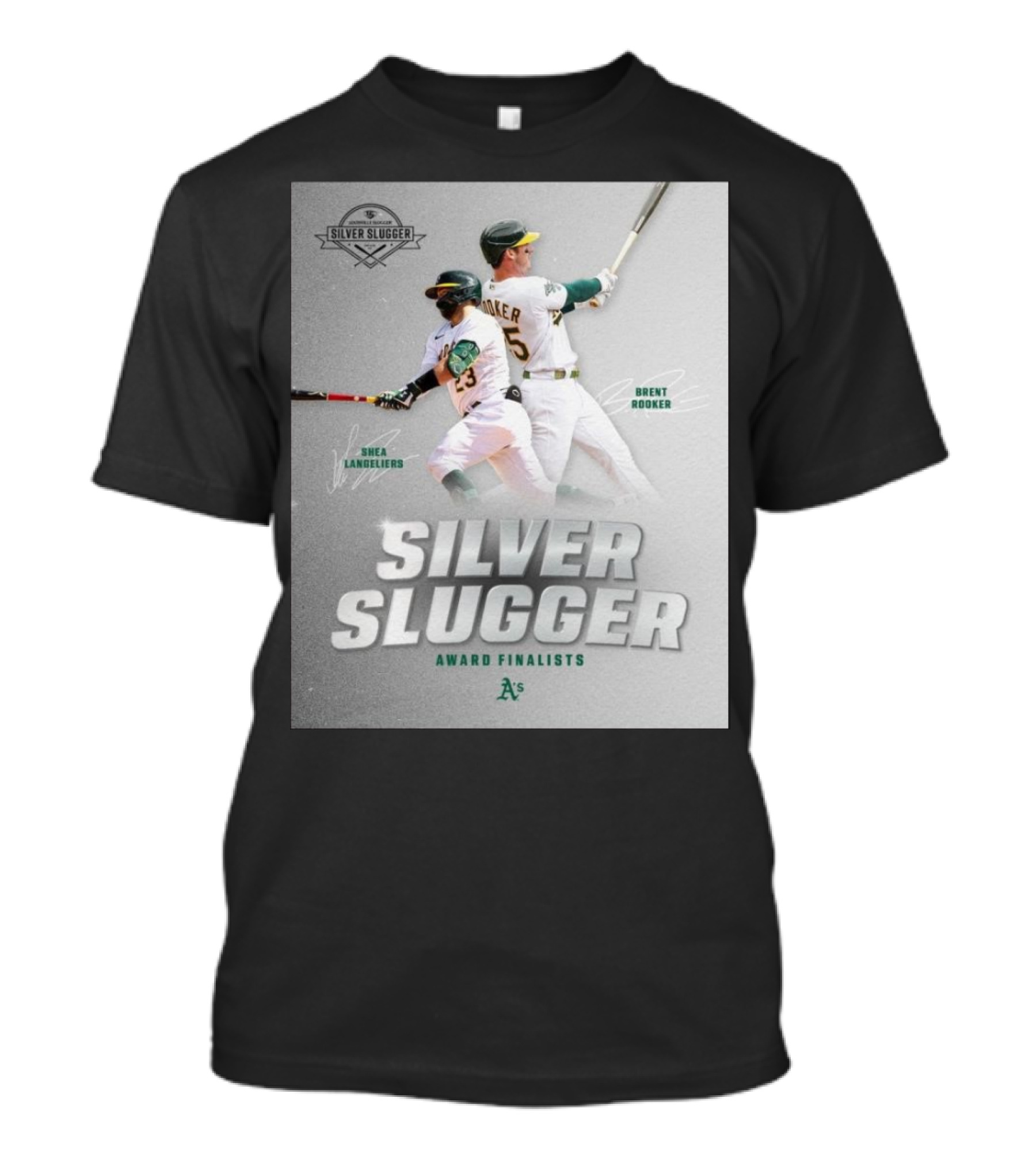 Shea Langeliers Brent Rooker Oakland Athletics Silver Slugger Award Finalists Signatures T-Shirt