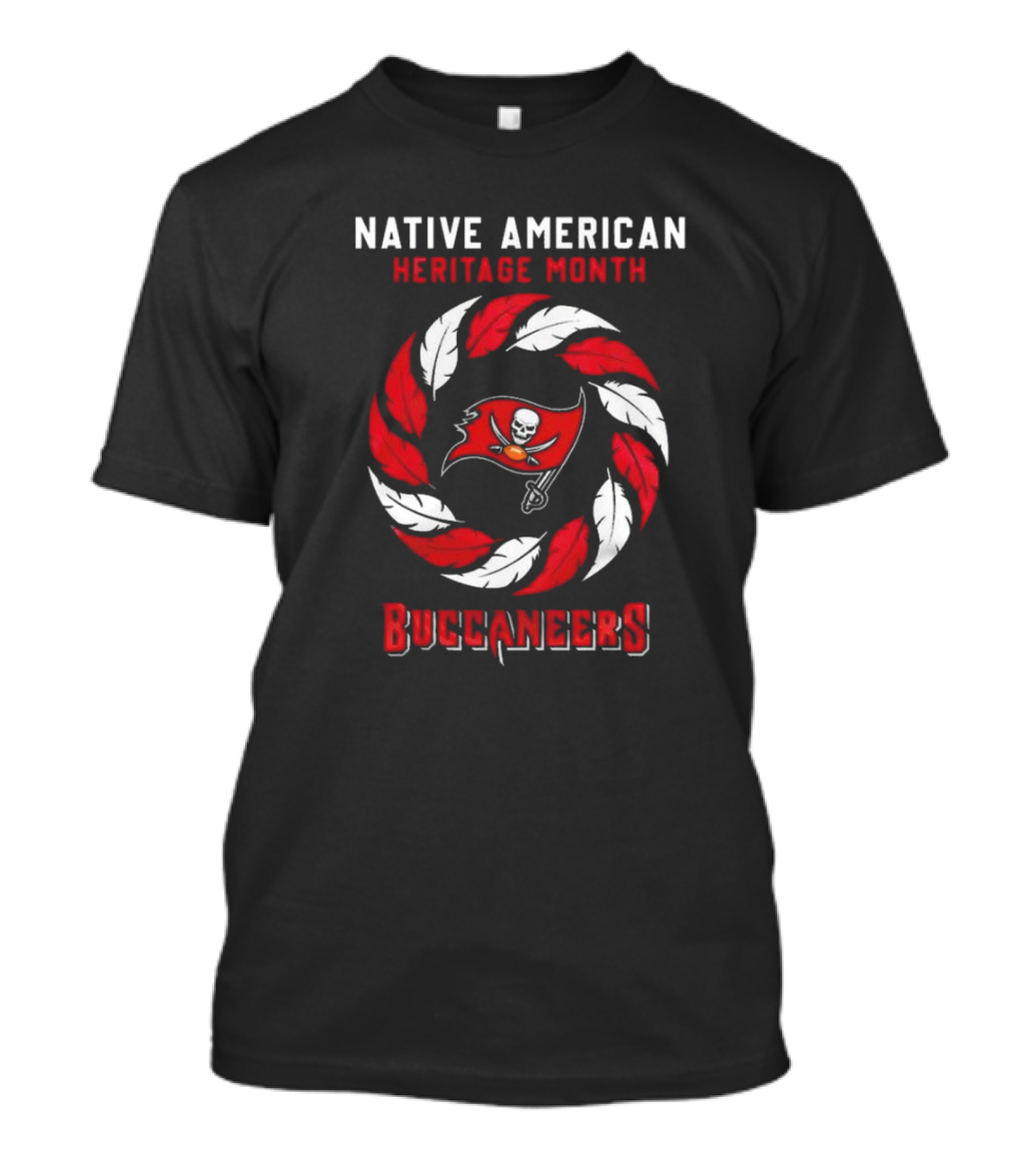 Tampa Bay Buccaneers Native American Heritage Month 2024 Buccaneers Logo Feather T-Shirt