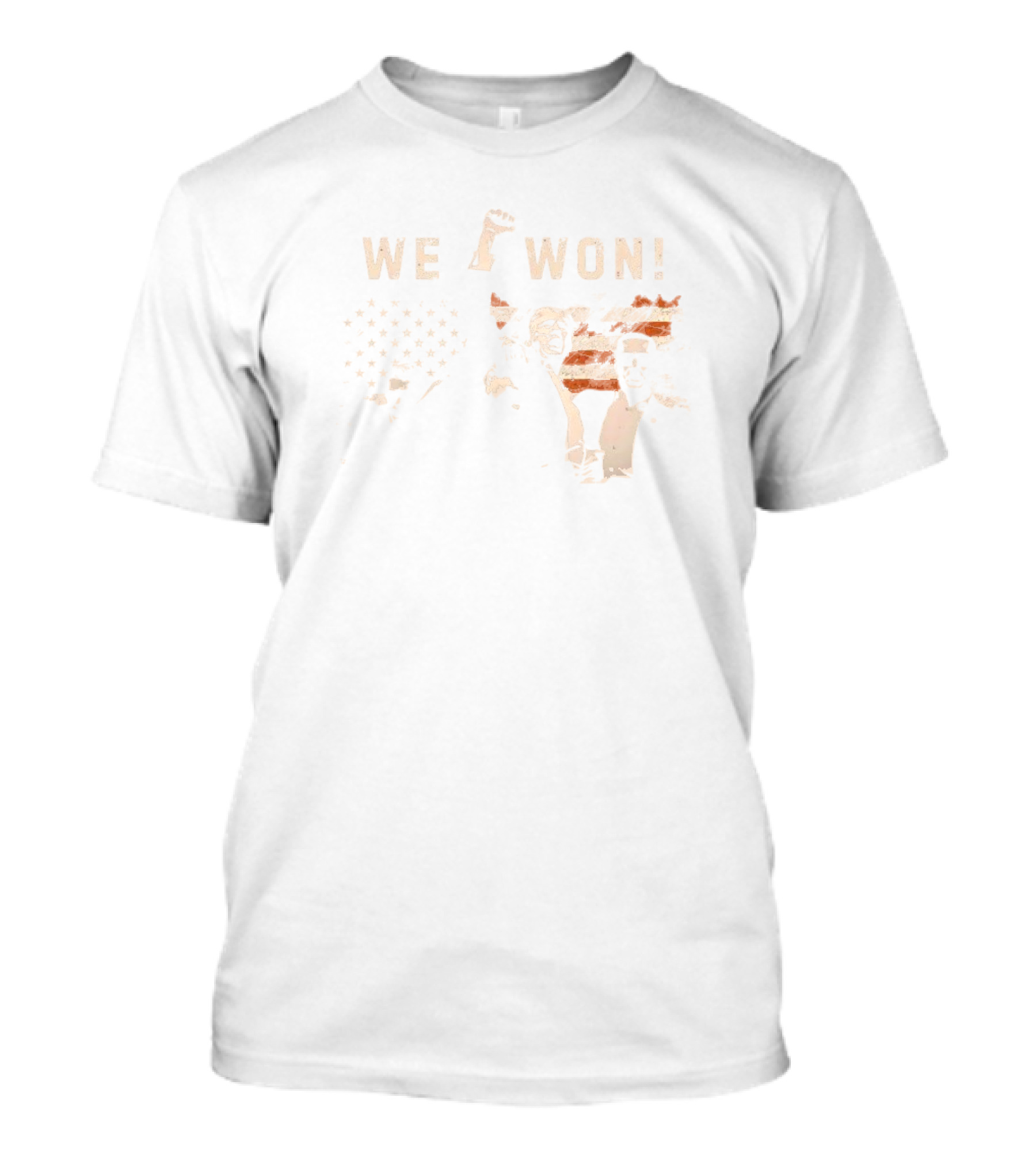 We Won US President 2025 Election America Flag Background T-Shirt