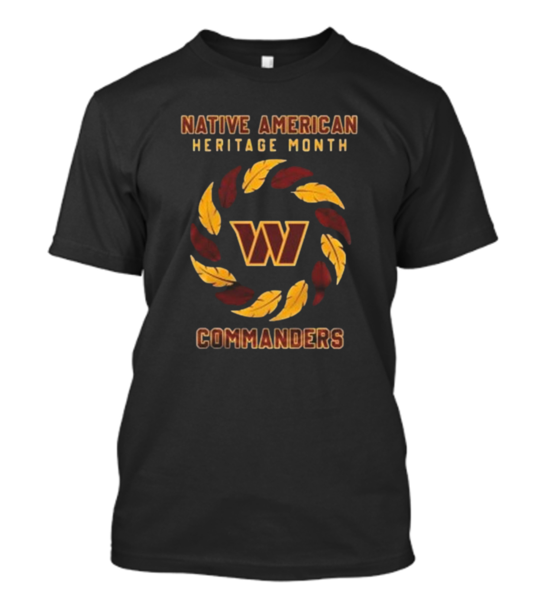 Washington Commanders Native American Heritage Month W Logo Leaf Circle T-Shirt