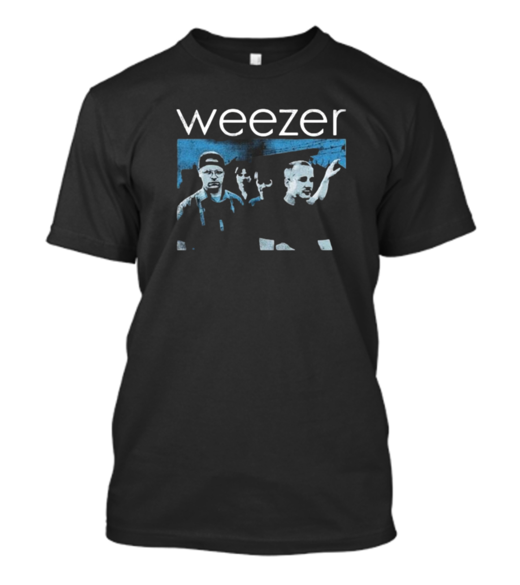 Weezer Band Blue Toned Group Photo T-Shirt