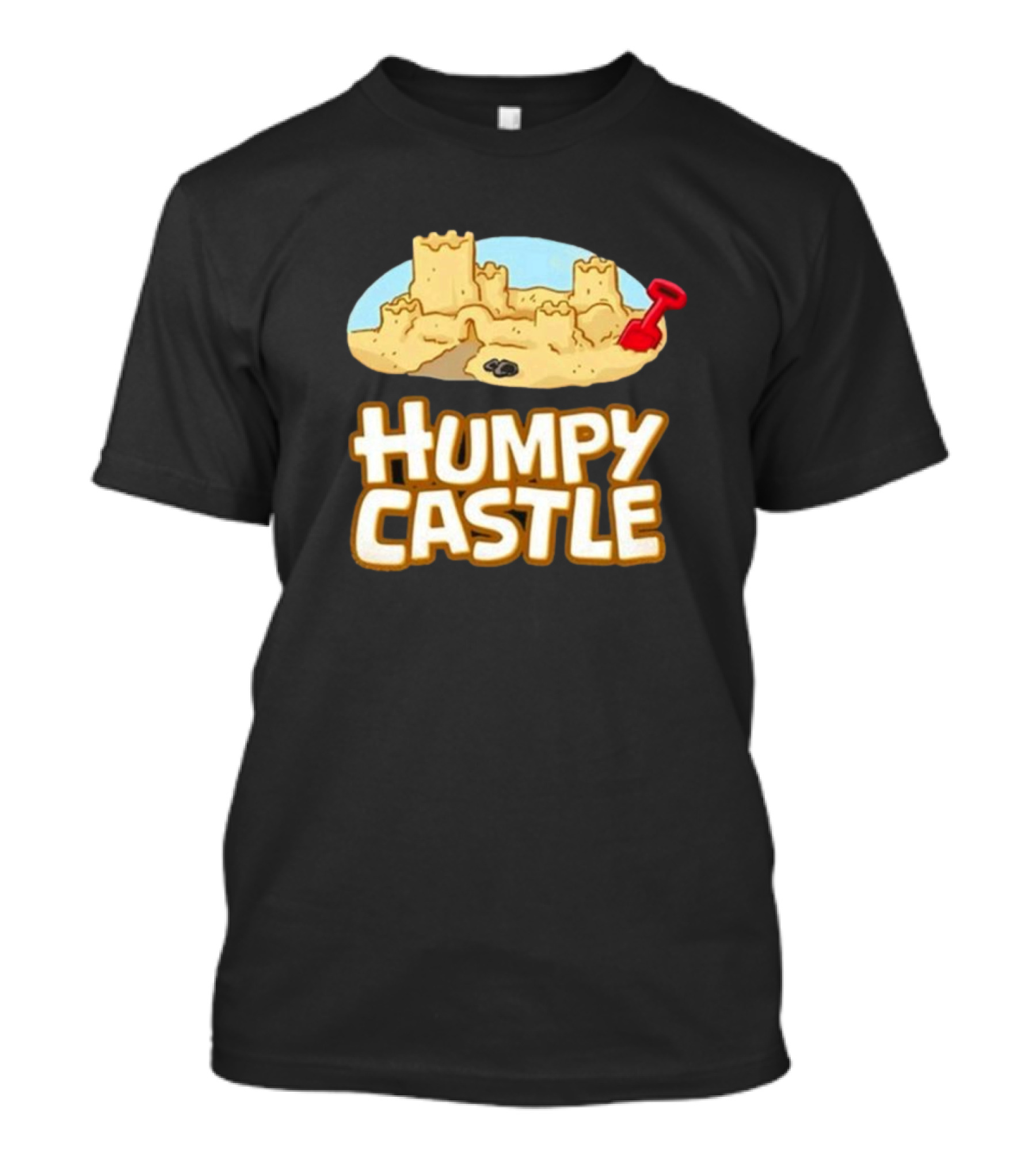 Humpy Castle Sandcastle With Red Shovel On Cherry Island T-Shirt