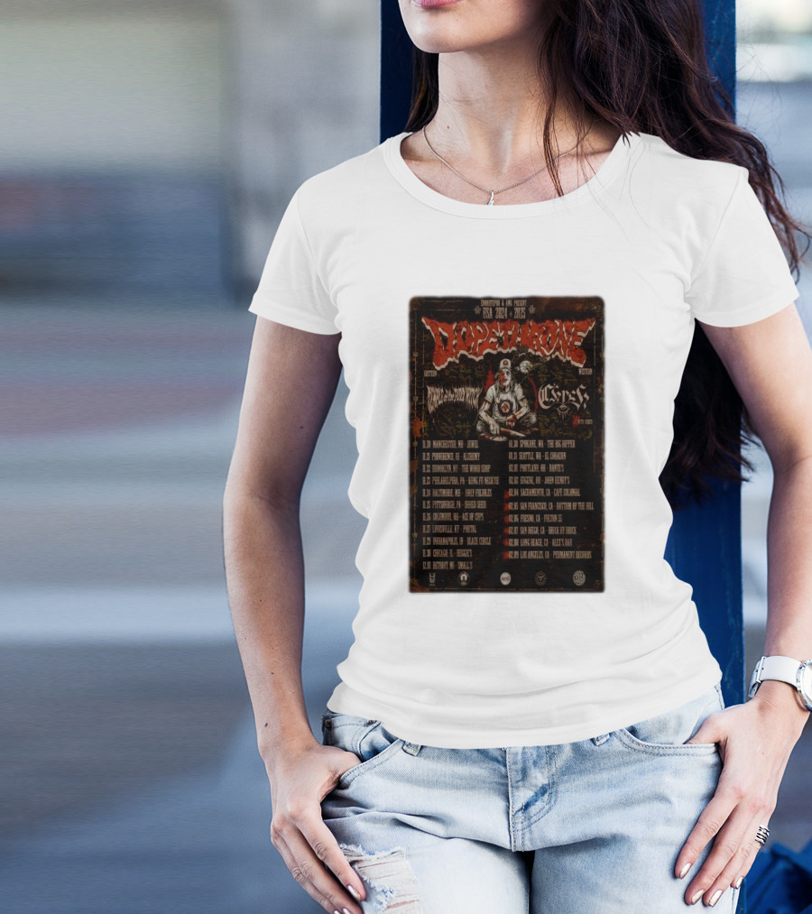 Dopethrone 2024-2025 USA Tour Temple Of The Fuzz Featuring Coven And Heavy Temple T-Shirt
