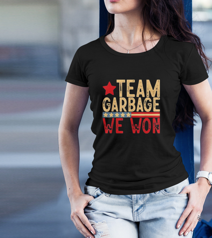 Team Garbage We Won Red Star And Stripes 2024 Elections T-Shirt