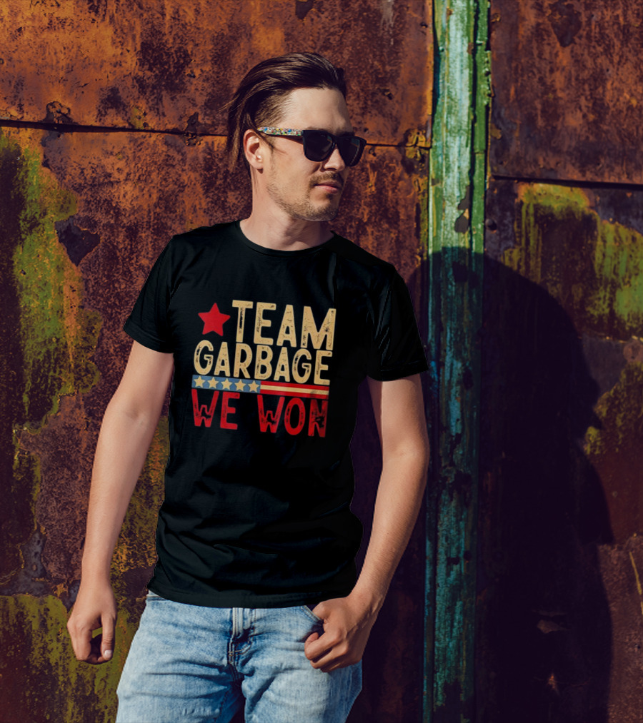 Team Garbage We Won Red Star And Stripes 2024 Elections T-Shirt