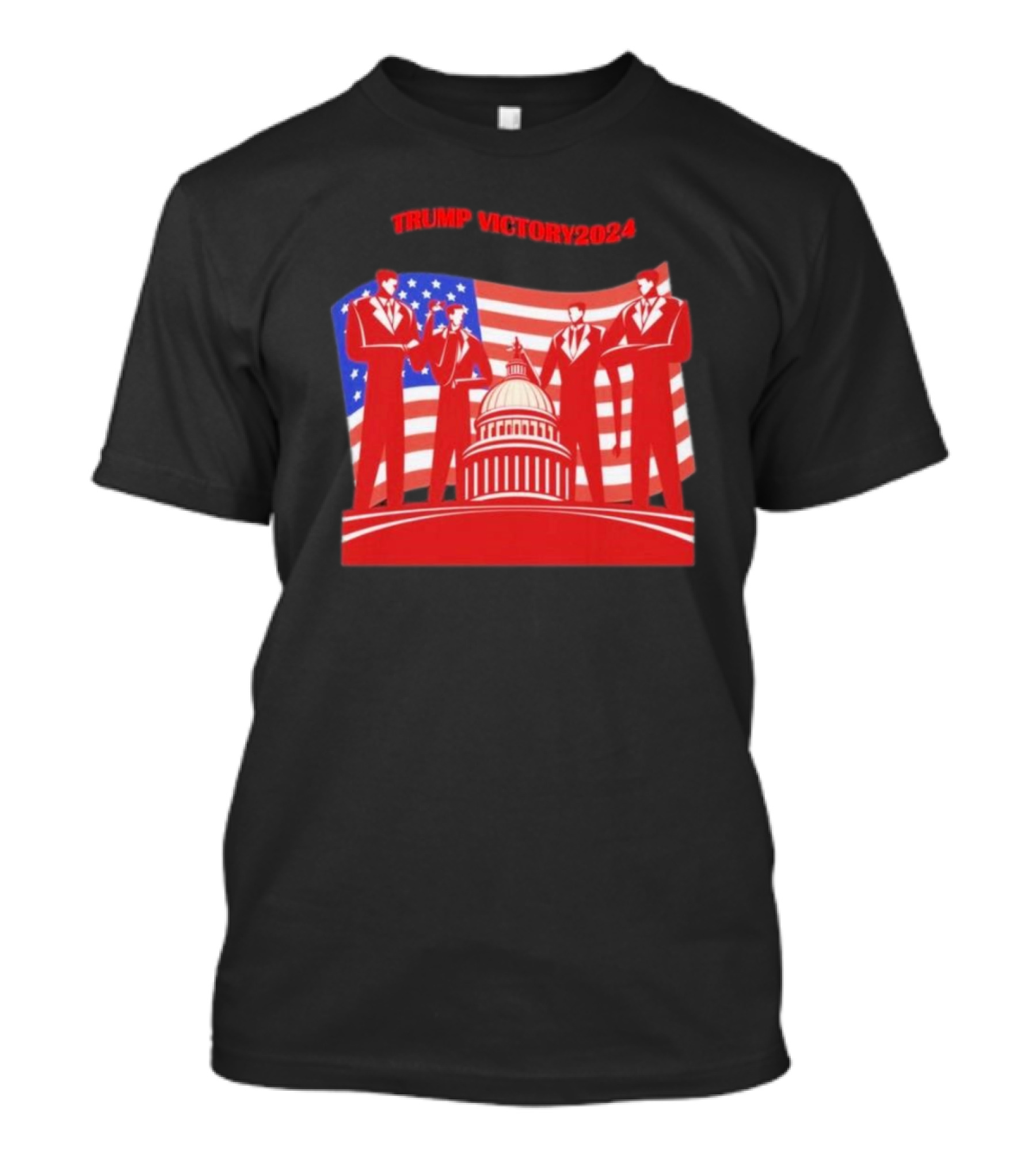 Trump Victory 2024 Patriotic Political American Flag Capitol T-Shirt