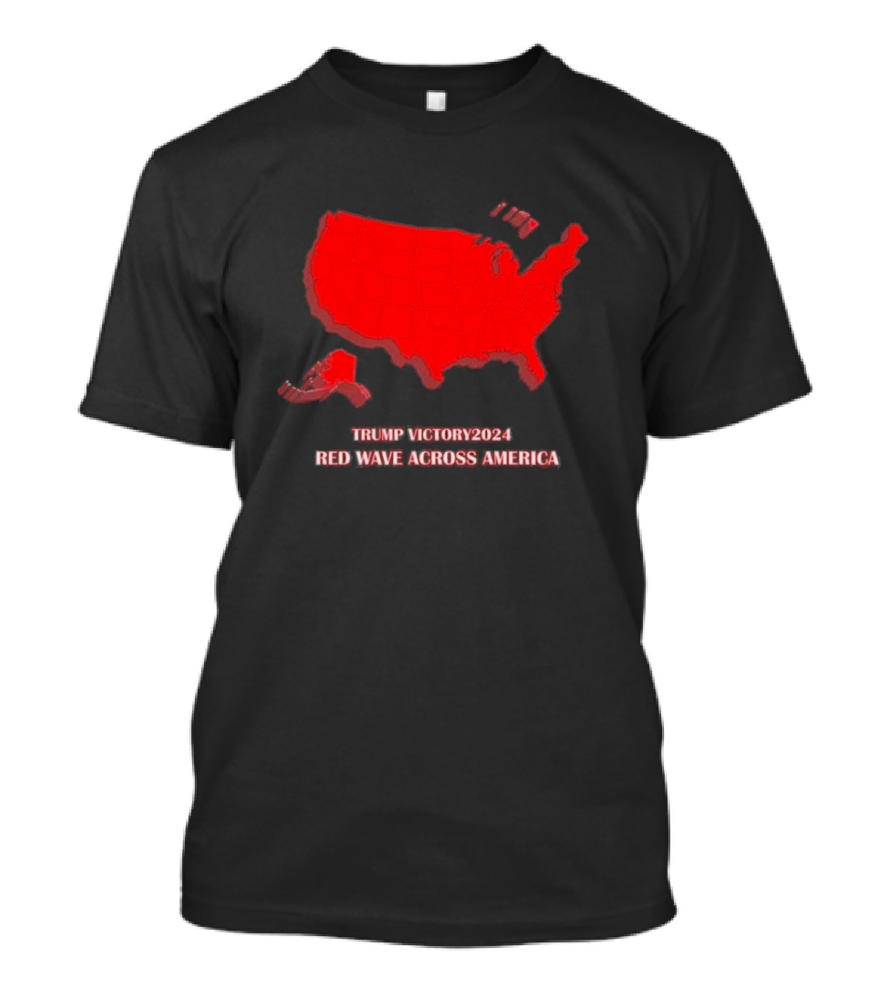 Trump Victory 2024 Red Wave Across America Map T-Shirt