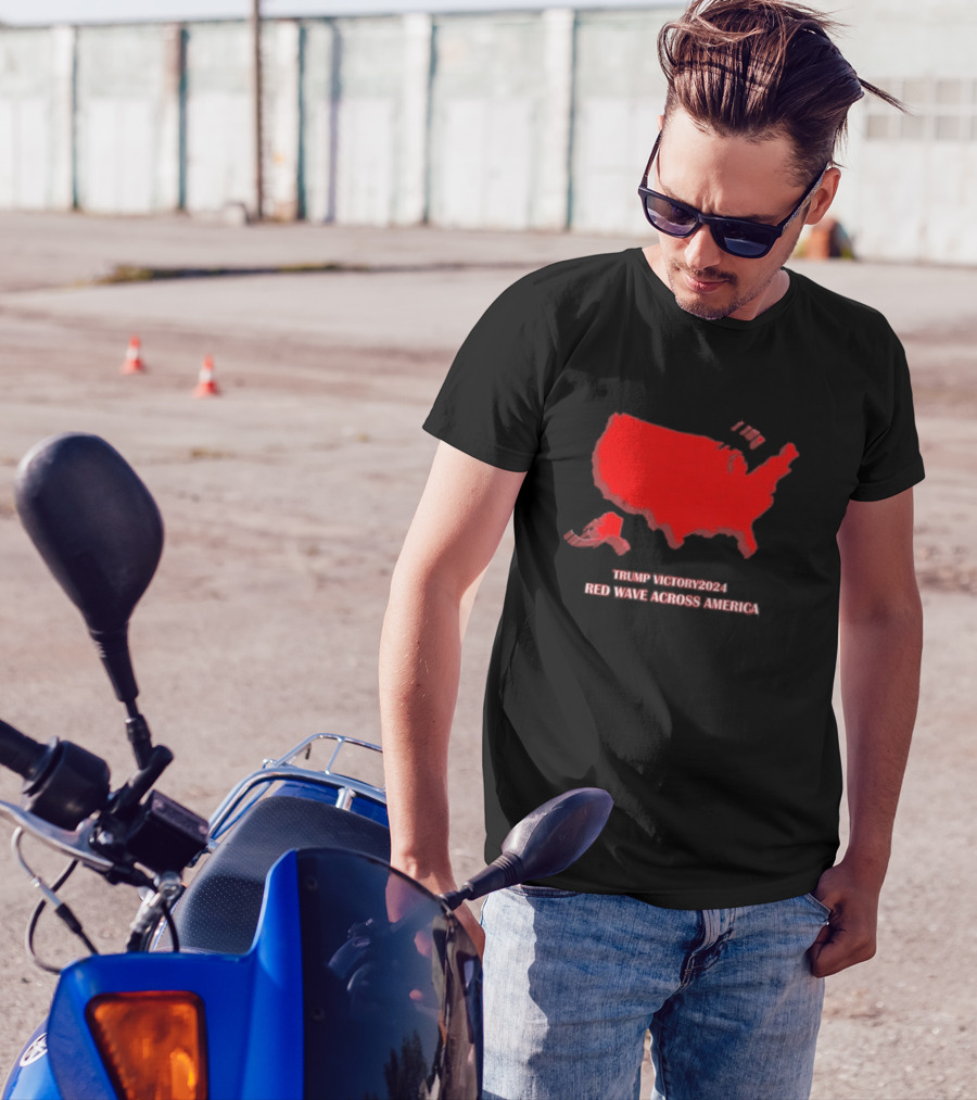 Trump Victory 2024 Red Wave Across America Map T-Shirt