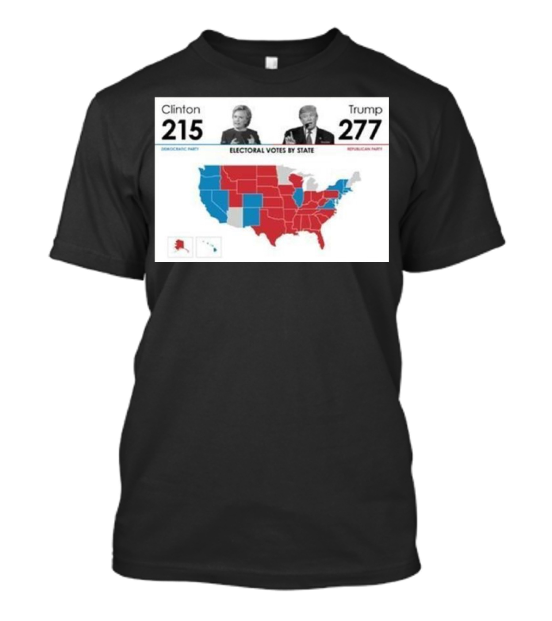 Trump 277 Electoral Votes Map Republican Victory T-Shirt