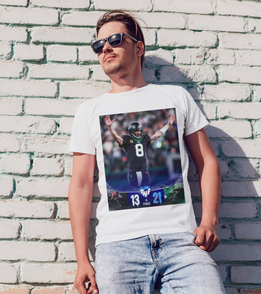 Aaron Rodgers Leads NY Jets To Victory Over Houston Texans 21-13 TNF Final With 3 TDs In 2nd Half T-Shirt
