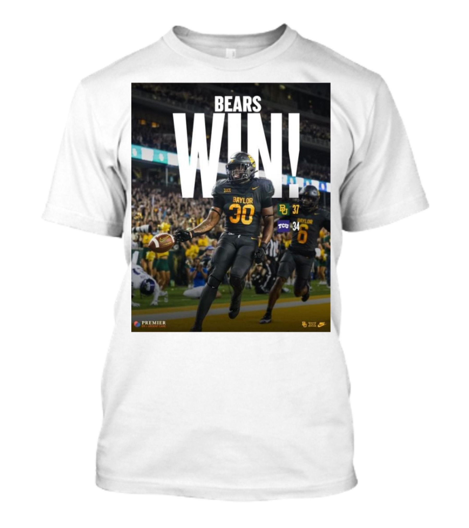 Bears Win Baylor 37 TCU Horned Frogs 34 Football Victory T-Shirt