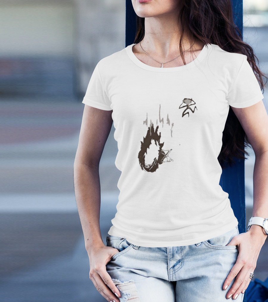 Big Trouble Trouble Brown Running From Fiery Explosion T-Shirt